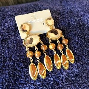 Leopard chandelier earrings